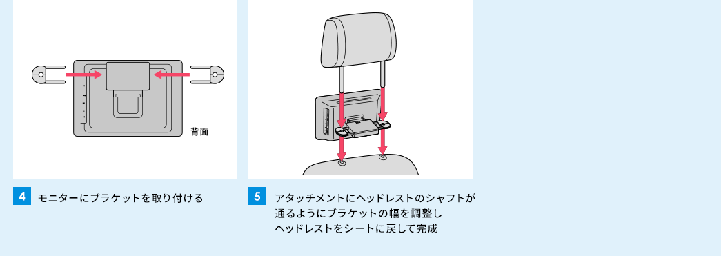 モニターにブラケットを取り付ける