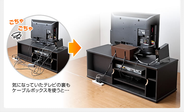 気になっていたテレビの裏もケーブルボックスを使うと