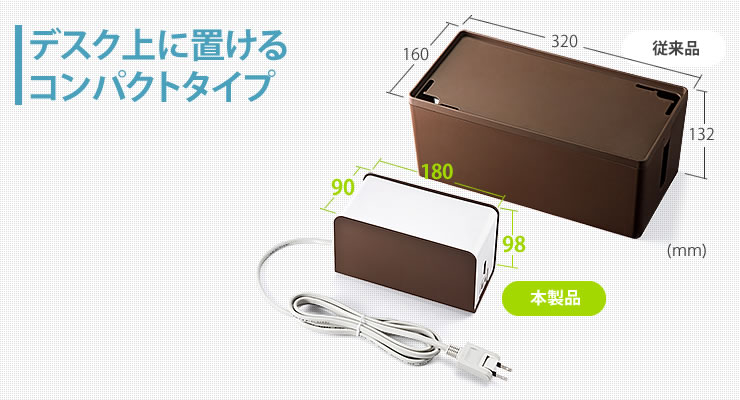 デスク上に置けるコンパクトタイプ