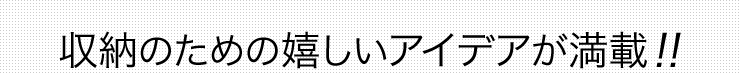 収納のための嬉しいアイデアが満載