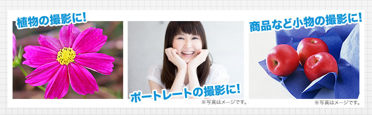 植物の撮影に　ポートレートの撮影に　商品など小物の撮影に
