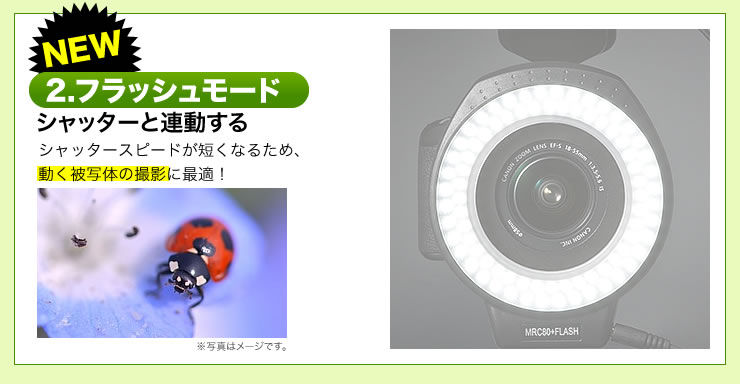 フラッシュモード　シャッターと連動する