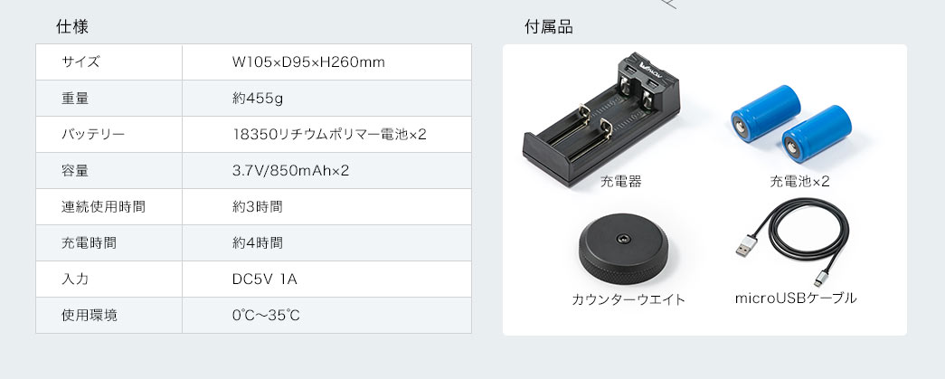 仕様 付属品