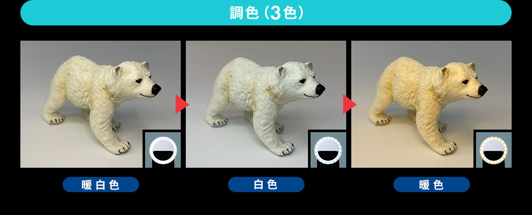 調色（3色）。暖白色、白色、暖色