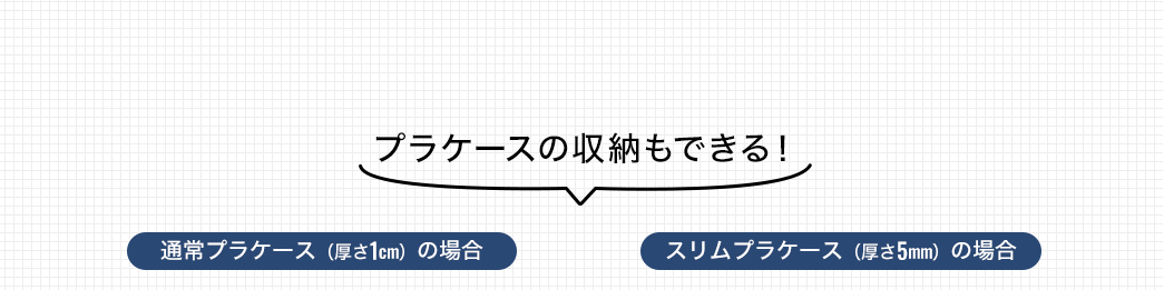 プラケースの収納もできる 通常プラケースの場合 スリムプラケースの場合