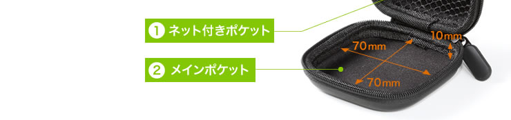 ネット付きポケット メインポケット