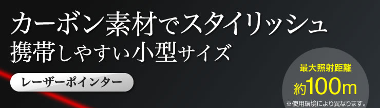 カーボン素材でスタイリッシュ　携帯しやすい小型サイズ　レーザーポインター