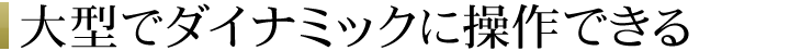 大型でダイナミックに操作できる