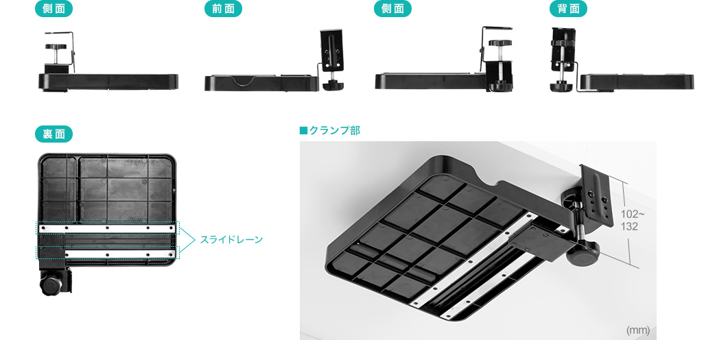 側面 前面 背面