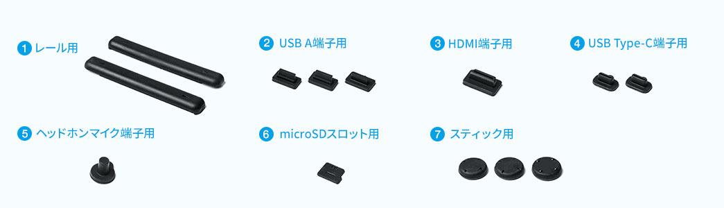 レール用 USB A端子用 HDMI端子用