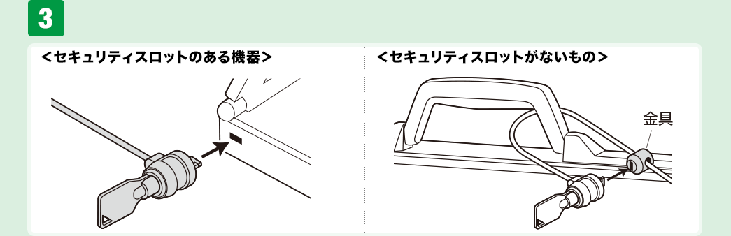 セキュリティスロットのある機器