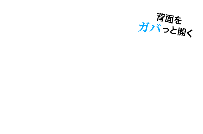 背面をガバっと開く