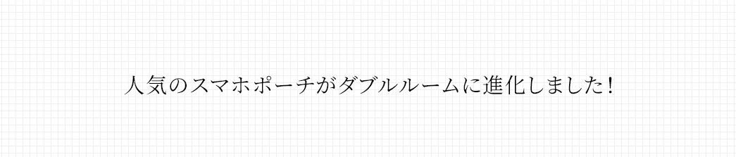 人気のスマホポーチがダブルルームに進化しました