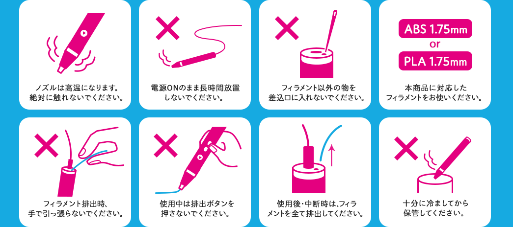 ノズルは高温になります 絶対に触れないでください