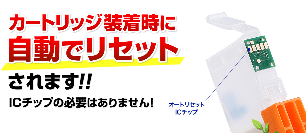 カートリッジ装着時に自動でリセットされます