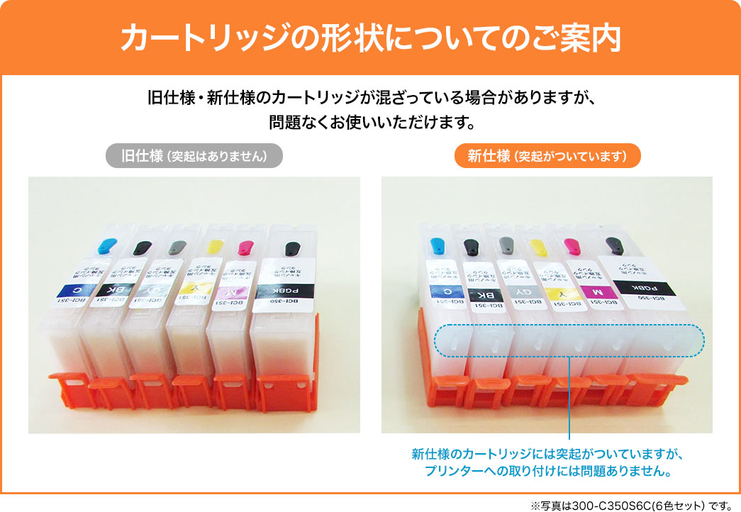 カートリッジの形状についてのご案内