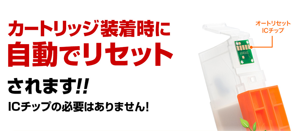 カートリッジ装着時に自動でリセットされます