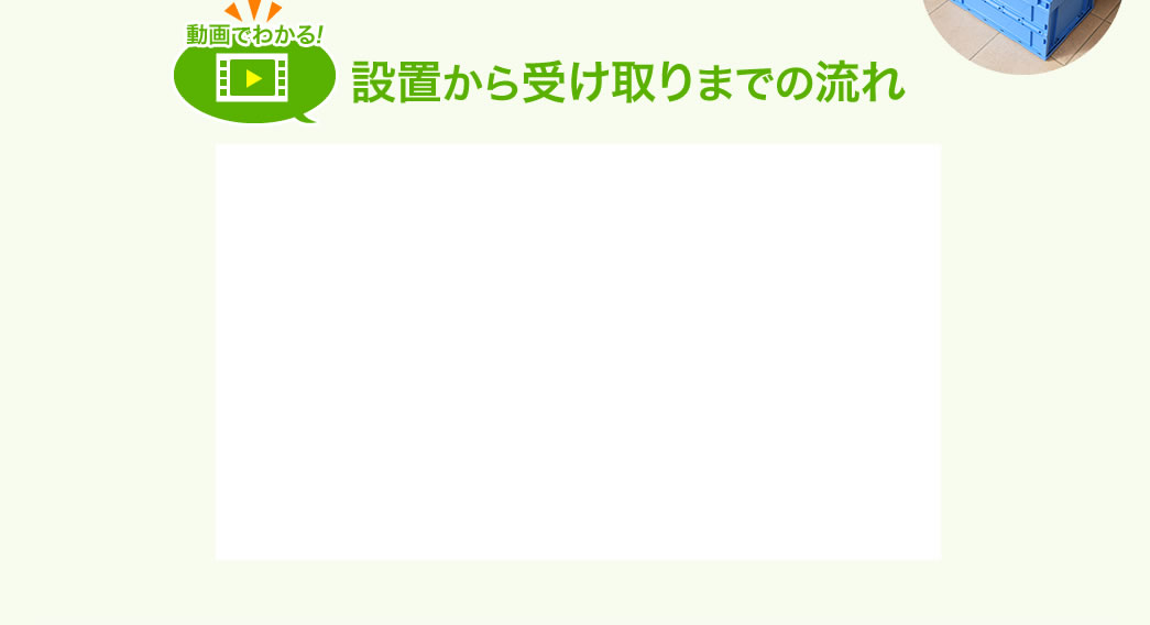 設置から受け取りまでの流れ