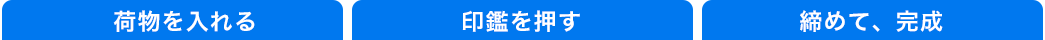 荷物を入れる 印鑑を押す 締めて、完成