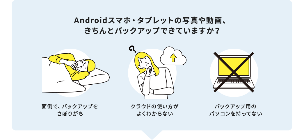 Androidスマホ・タブレットの写真や動画、きちんとバックアップできていますか