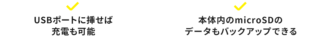 USBポートに挿せば充電も可能