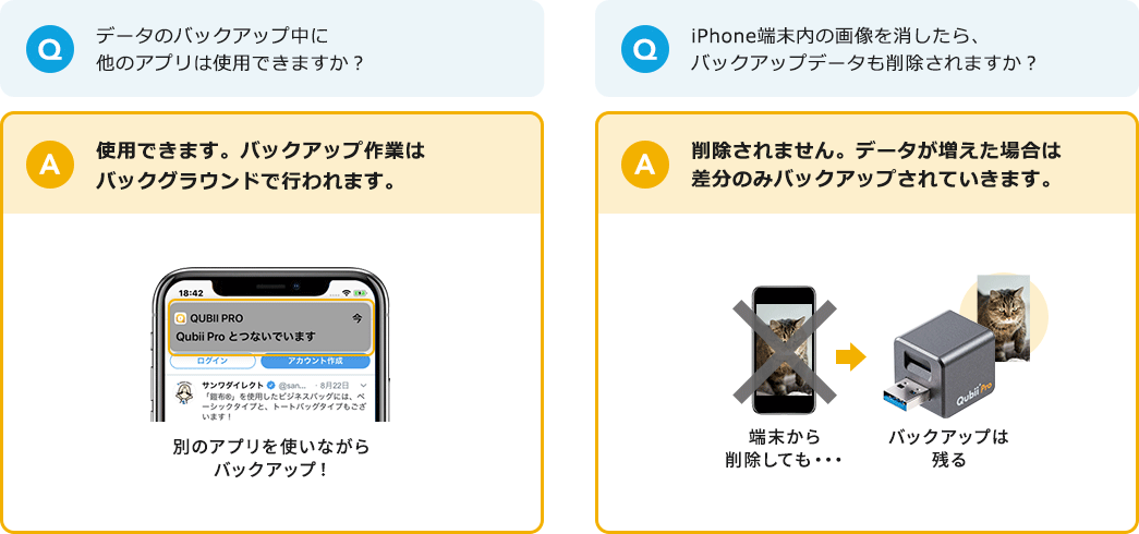 データのバックアップ中に他のアプリは使用できますか