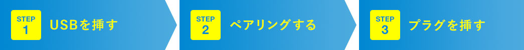 USBを挿す ペアリングする プラグを挿す