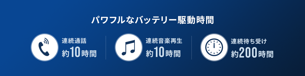 パワフルなバッテリー駆動時間