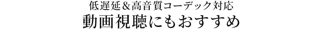 低遅延＆高音質コーデック対応 動画視聴にもおすすめ