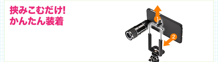 挟みこむだけ　かんたん装着