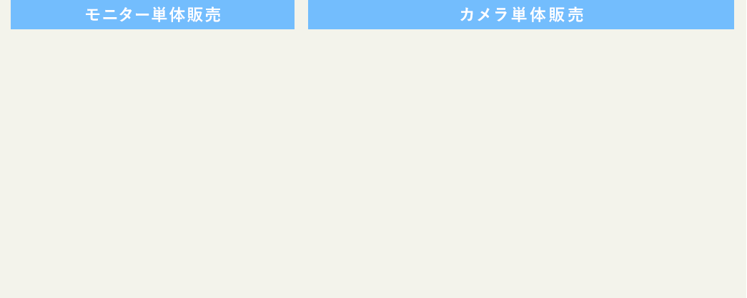 モニター単体販売 カメラ単体販売