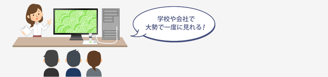 学校や会社で大勢で一度に見れる