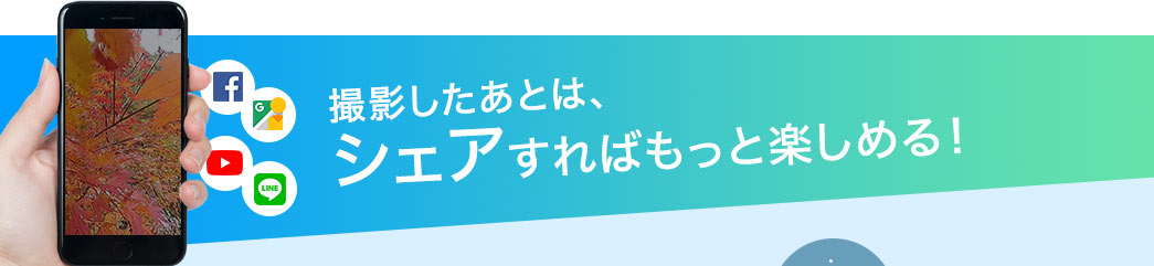 撮影したあとは、シェアすればもっと楽しめる