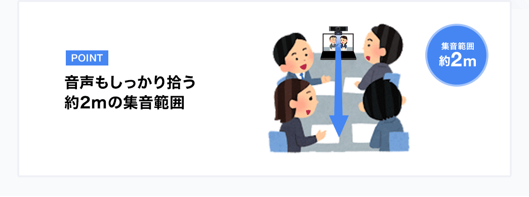 音声もしっかり疲労約2mの集音範囲