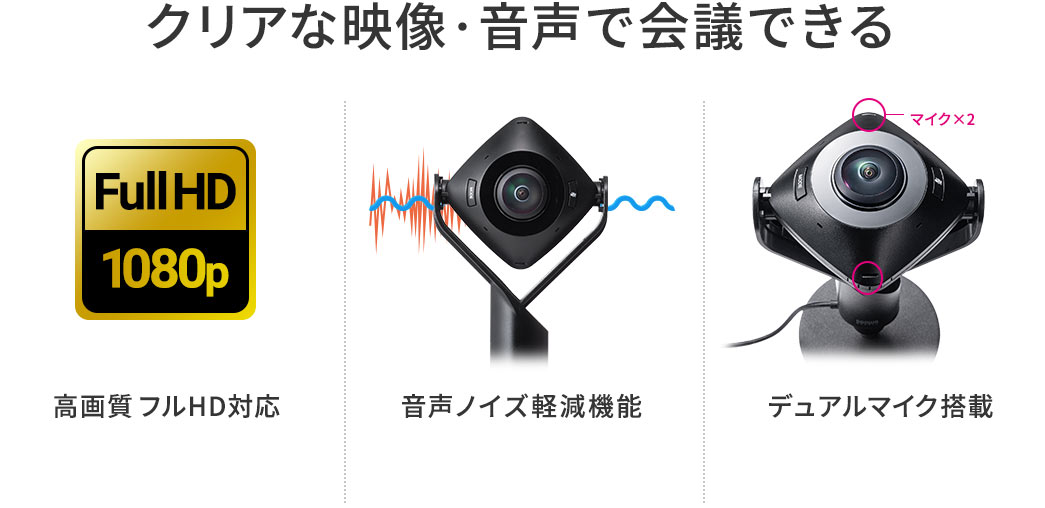 クリアな映像・音声で会議できる