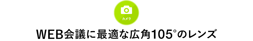 WEB会議に最適な広角105°のレンズ