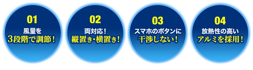 風量を3段階で調節 両対応 縦置き・横置き