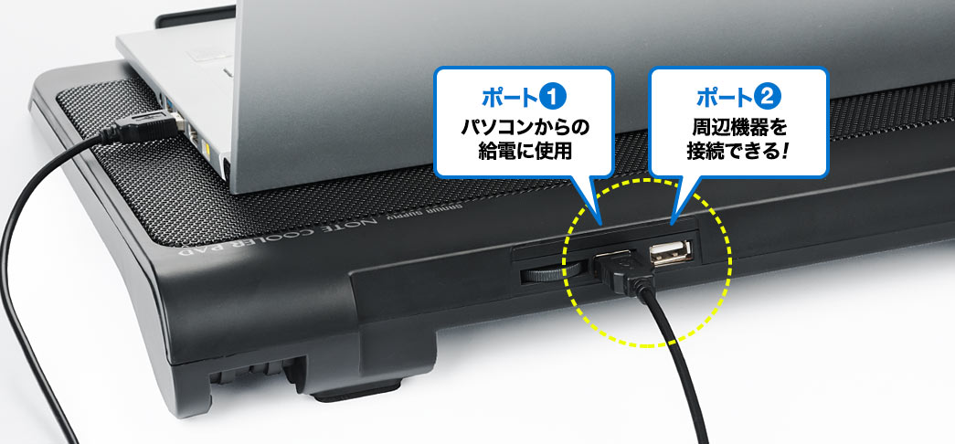 パソコンからの給電に使用 周辺機器を接続できる