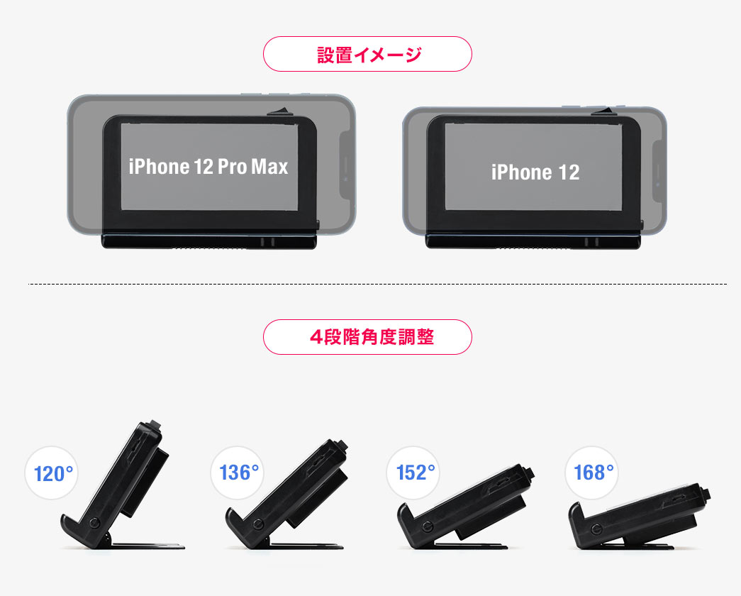 設置イメージ 4段階角度調整