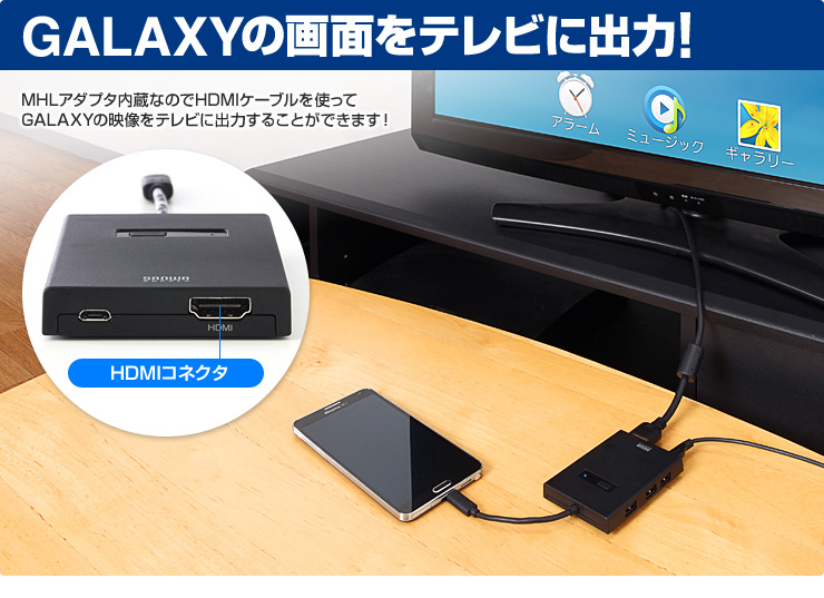 GALAXYの画面をテレビに出力！