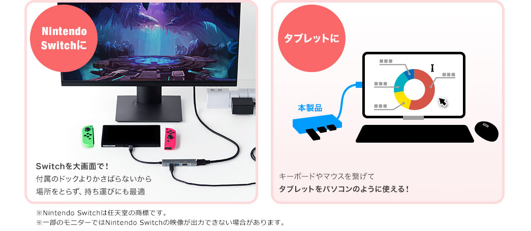 Switchを大画面で! タブレットをパソコンのように使える!