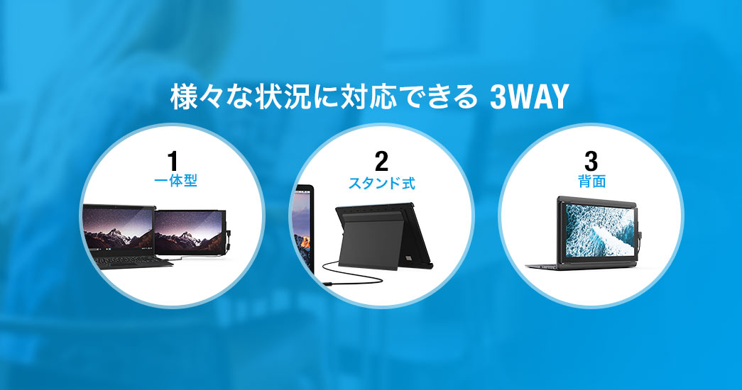 様々な状況に対応できる 3WAY