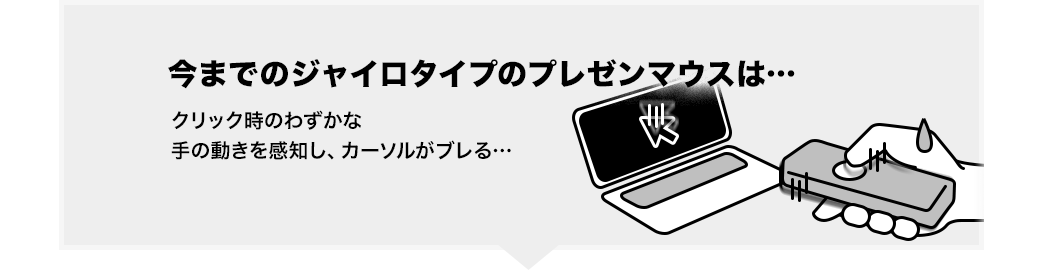 今までのジャイロタイプのプレゼンマウスは…