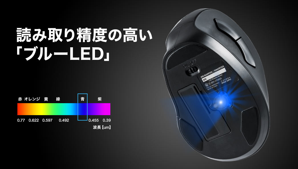 読み取り精度の高い「ブルーLED」