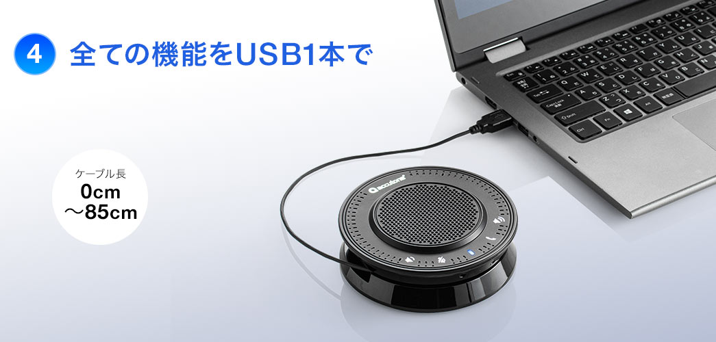 全ての機能をUSB1本で