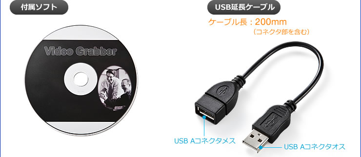 付属ソフト　USB延長ケーブル