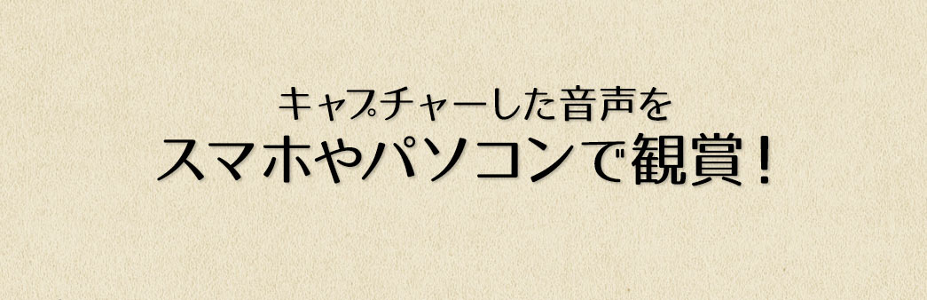 キャプチャーした音声をスマホやパソコンで鑑賞