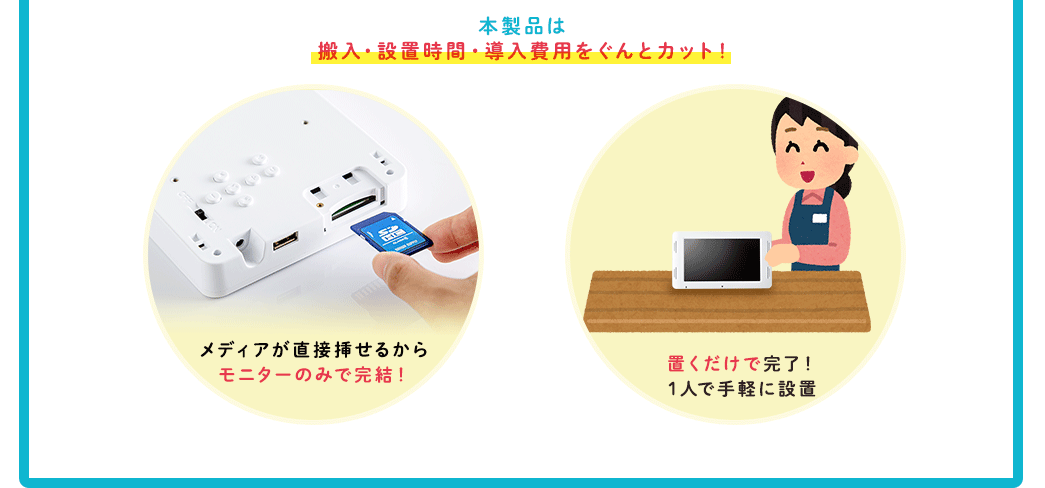 本製品は搬入・設置時間・導入費用をぐんとカット