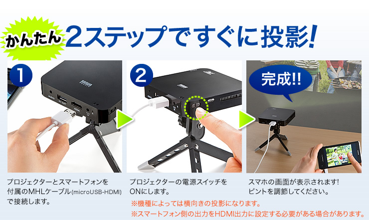 2ステップですぐに投影！！