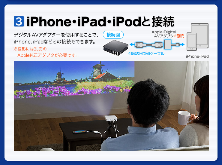 iPhone・iPad・iPodと接続